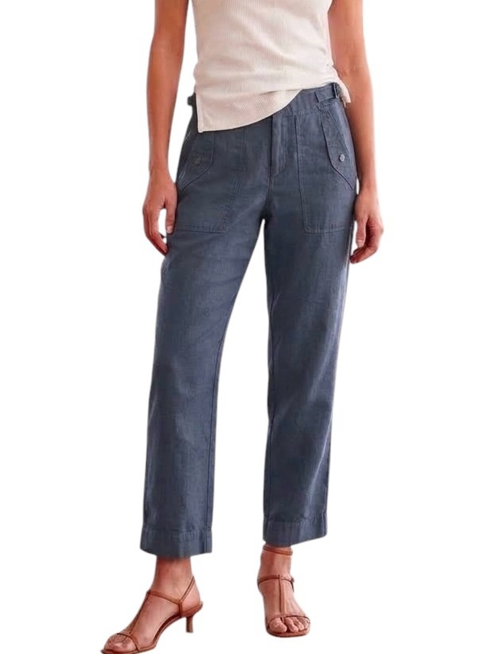 Athleta Voyager Pants 100% Linen Relaxed